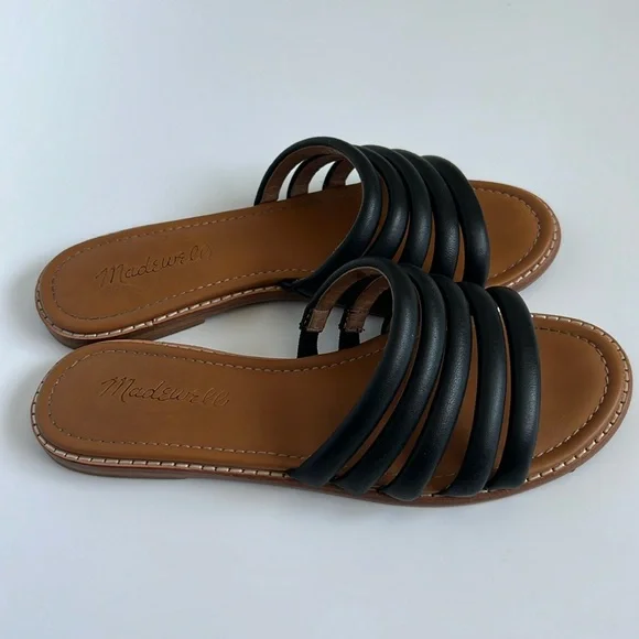 MADEWELL Addie slide sandal black leather size 6 - Picture 2 of 10